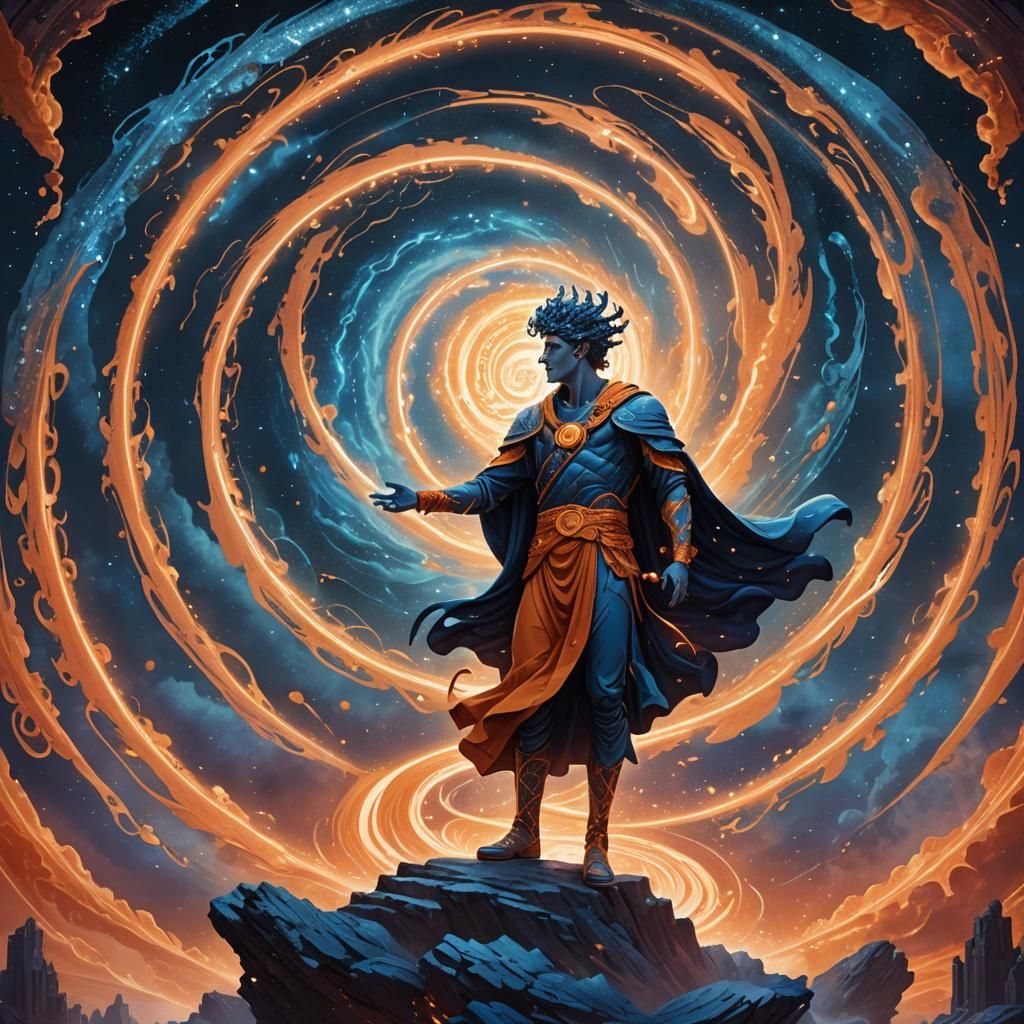 Hermes at Vortex Edge in Mystical Realism