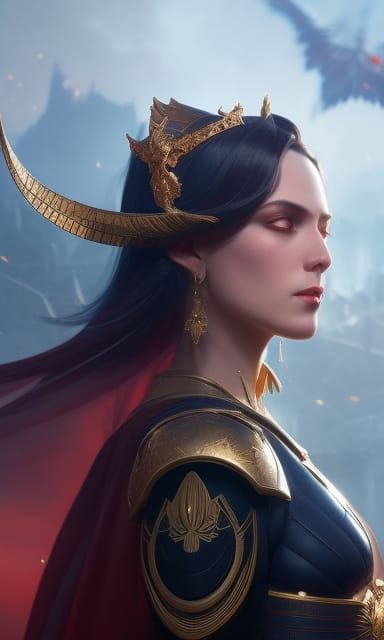 Divine Empress Portrait in Hyperdetailed Style