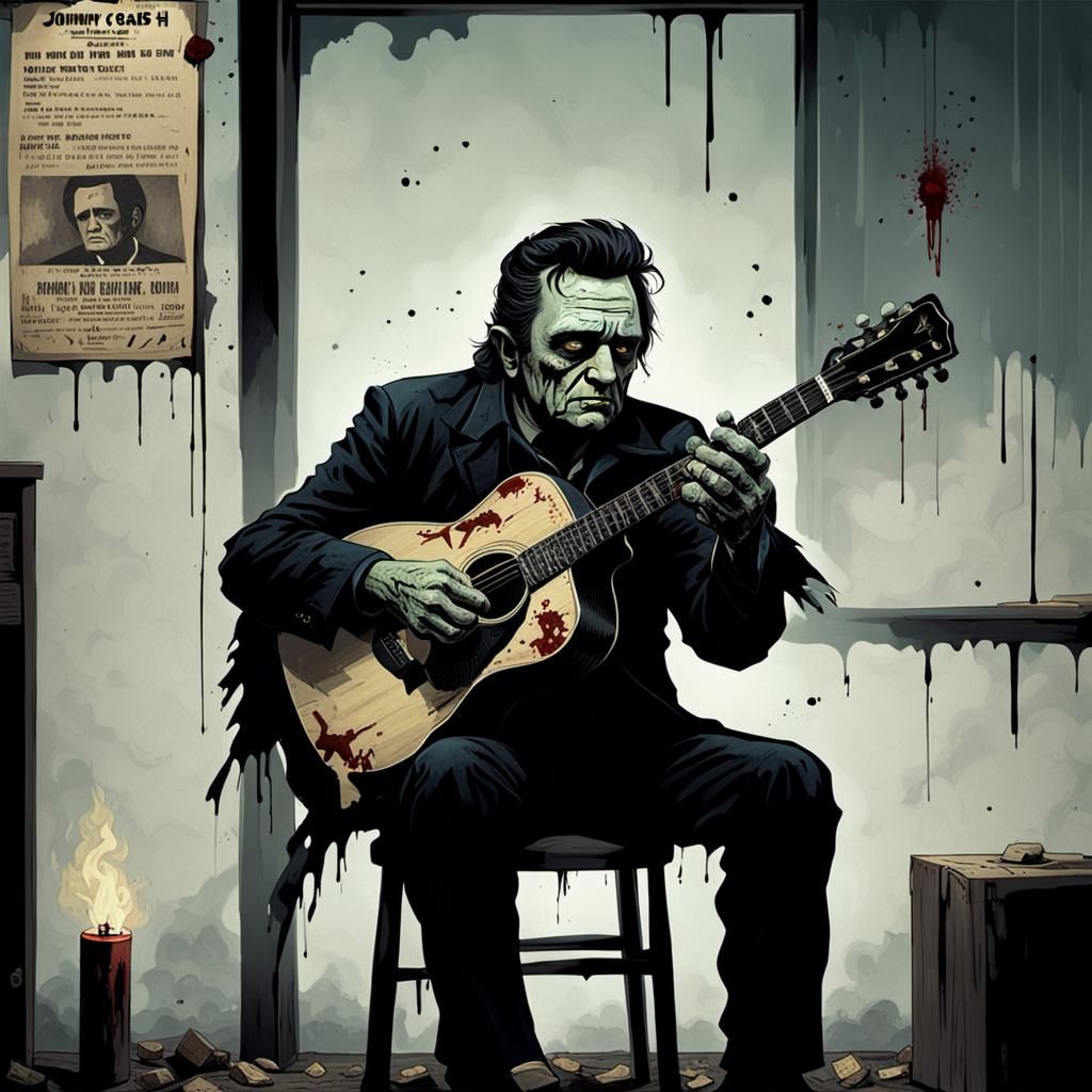 Grave-Robbing Country Legend Johnny Cash in a Zombie State