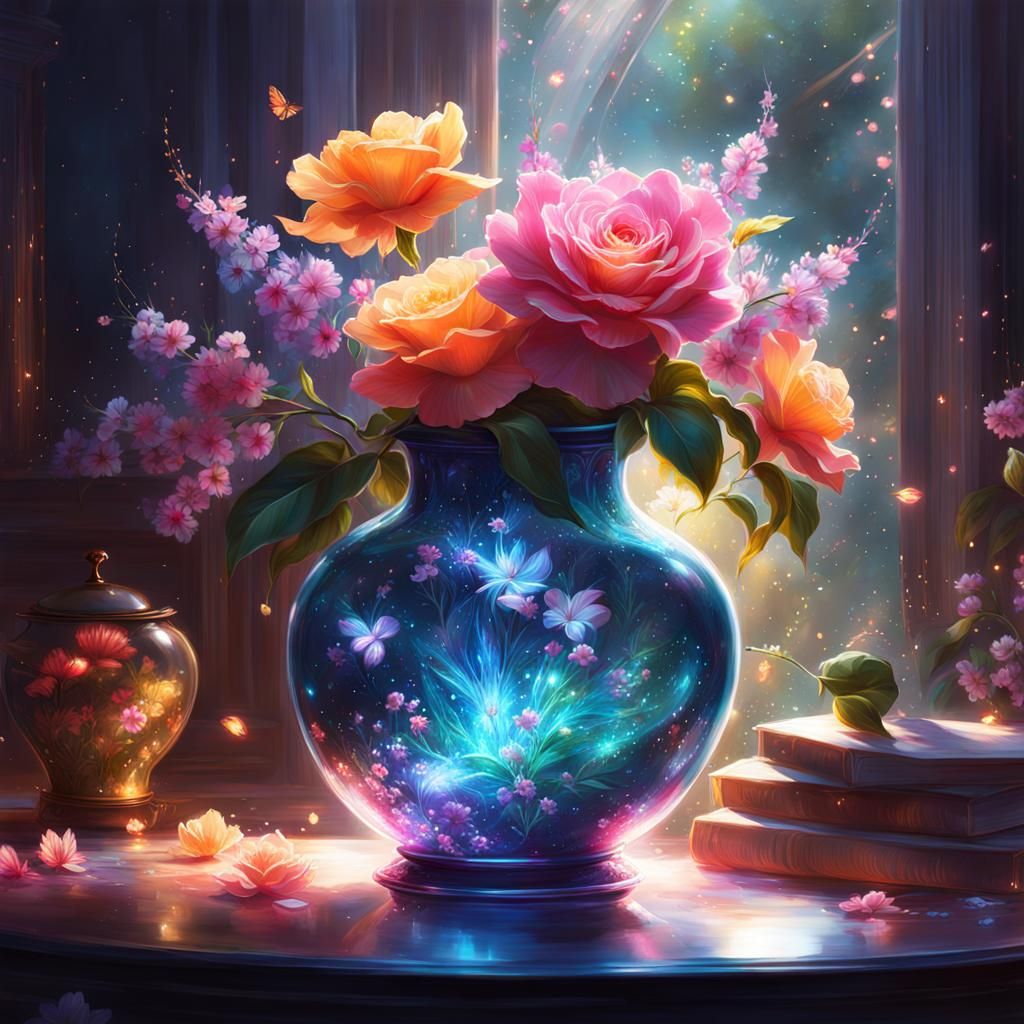 Sparkling flower vase