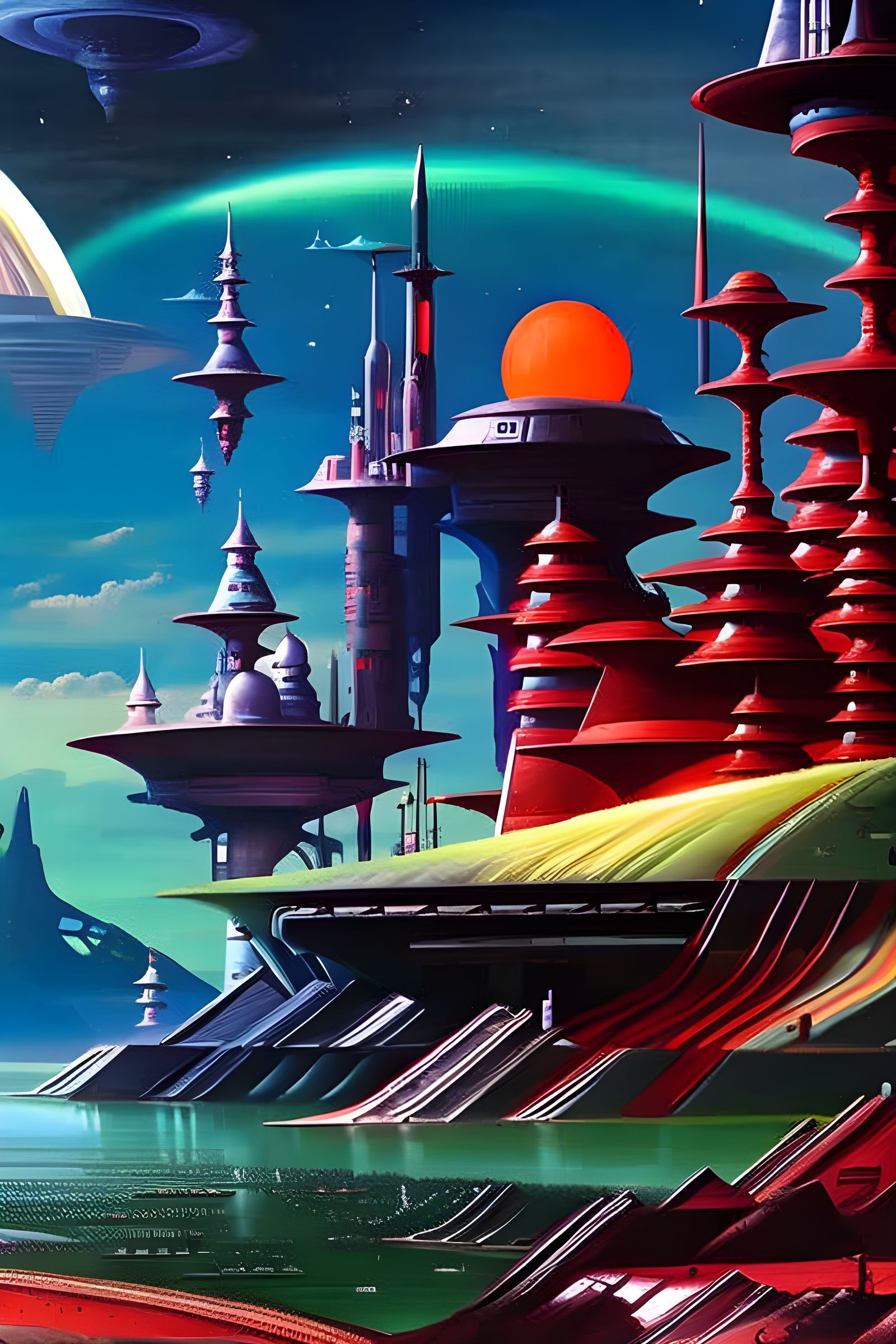 Sci-Fi Alien Lab Filled with Paintings