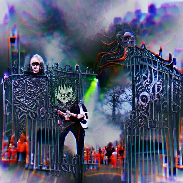 Eerie Ghoul Lurking Near Dark Gates