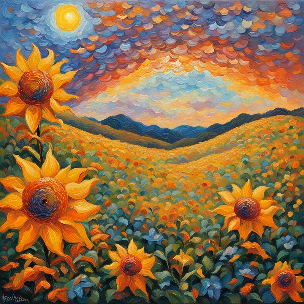 Radiant Star in Neo-Impressionist Expressionist Style