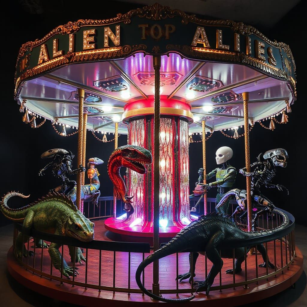 Alien Carousel Featuring Xenomorphs, Jellyfish, Robots & Liz...