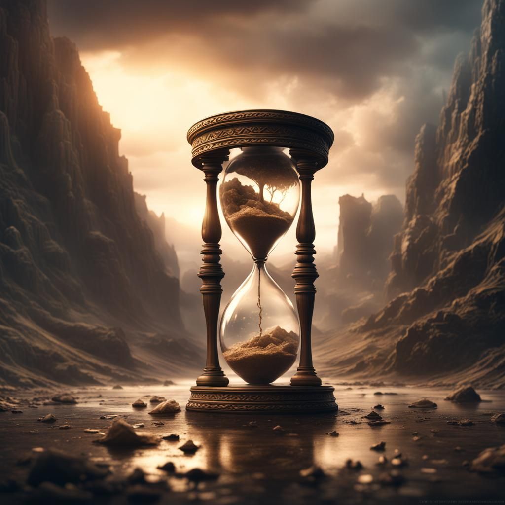 Hourglass Filled with Dreams: Digital Matte Painting