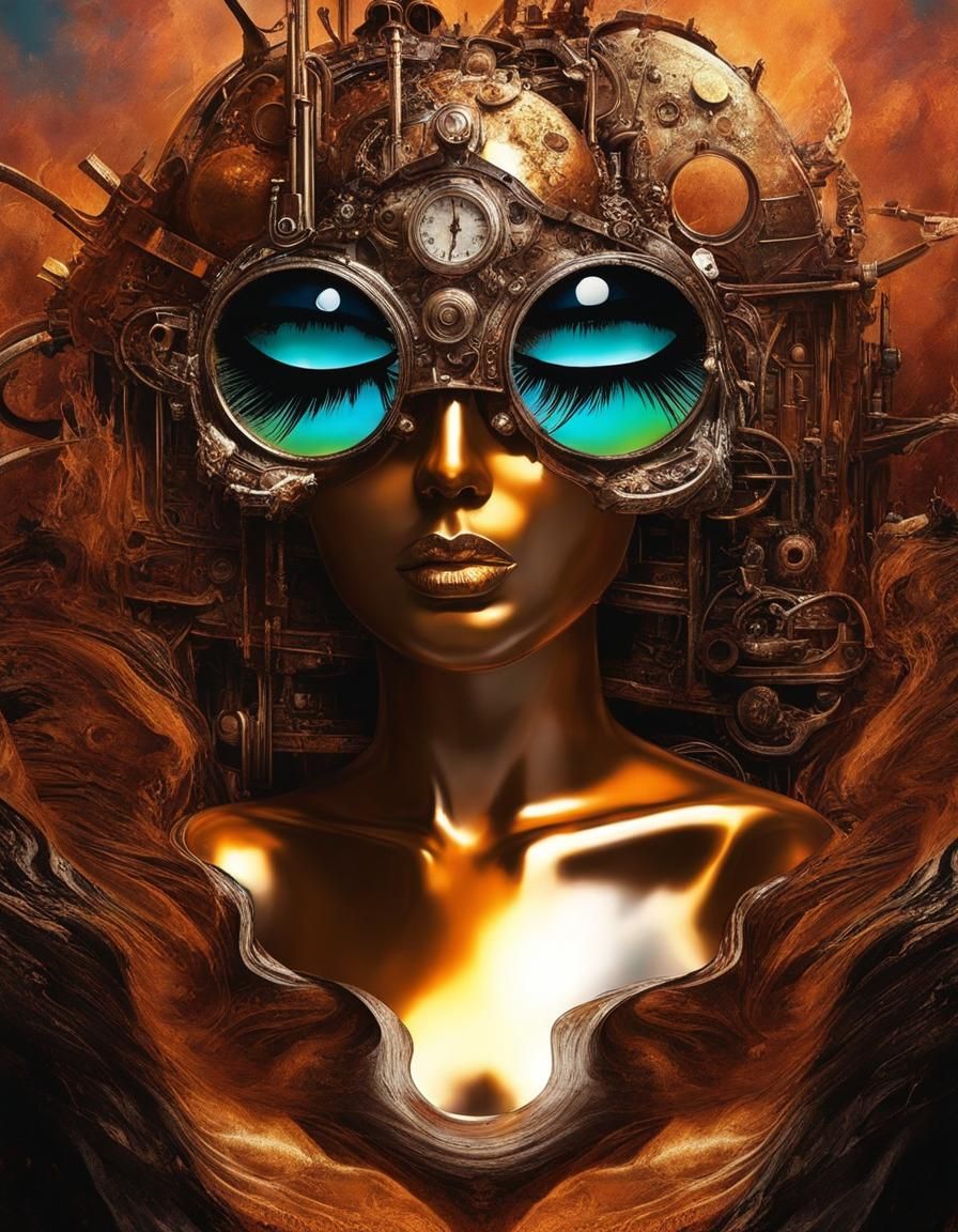 Surreal Muslinpunk Illusion in Iridescent Landscape