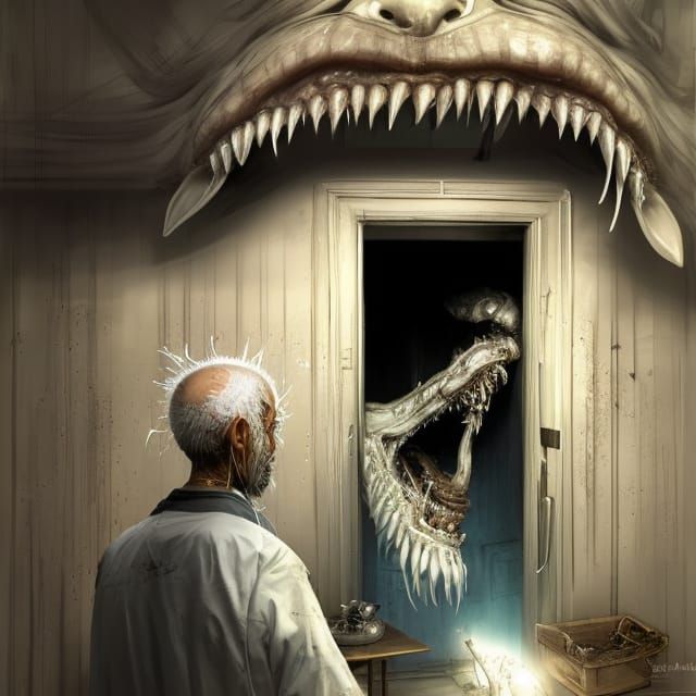 Detailed Doctor and House of Teeth Digital Art