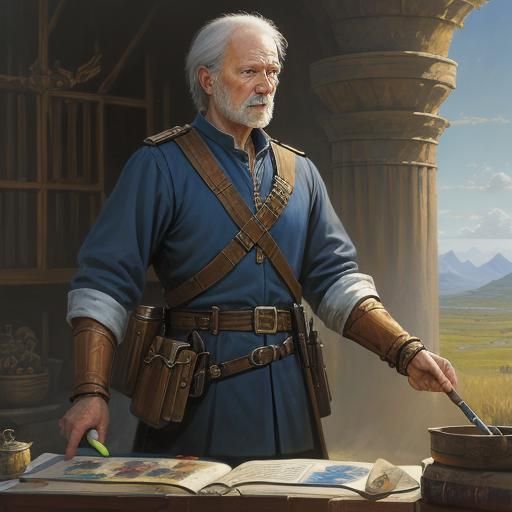 Fantasy RPG Scene in Oil Painting Style