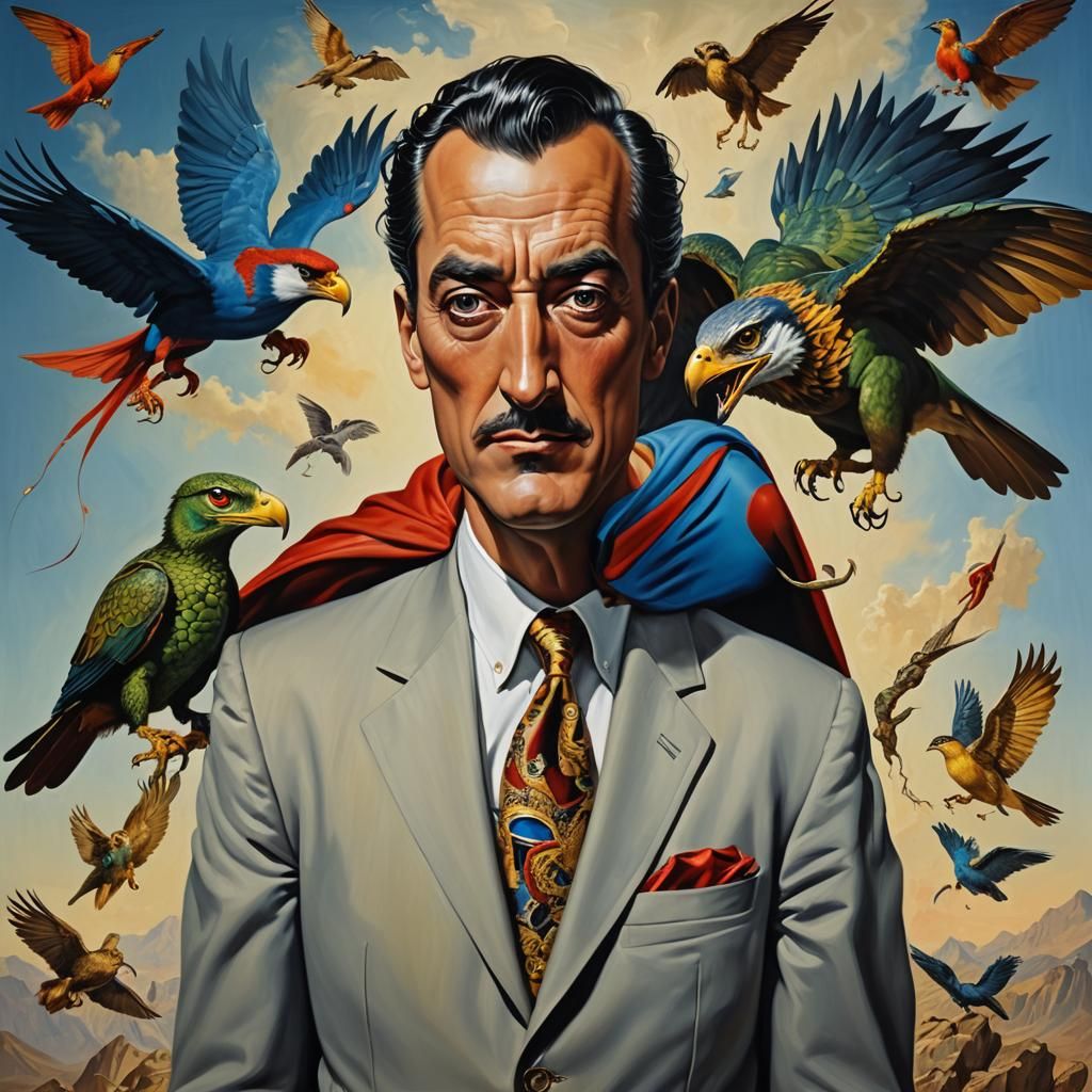 Animal Superhero in Surrealist Oil Painting Style