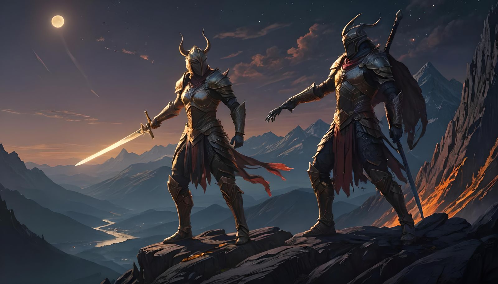 Hero's Journey: Knight Under Starry Sky