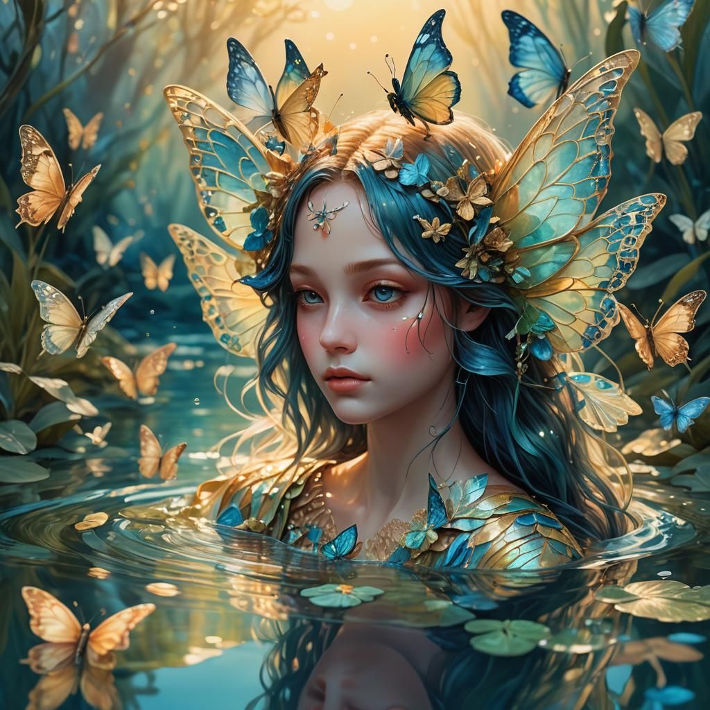 Fantasy Art: Girl Crying by a River