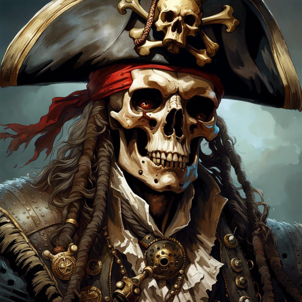 Zombie Pirate Portrait in Detailed Photography Style
