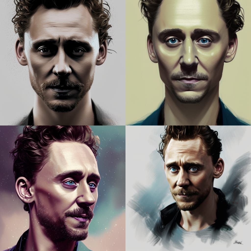 Tom Hiddleston Portrait in Hyperdetailed Concept Art