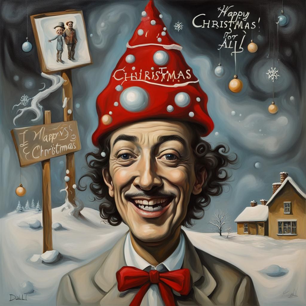 Surreal Dark Elf Christmas Wishes in Dali Style
