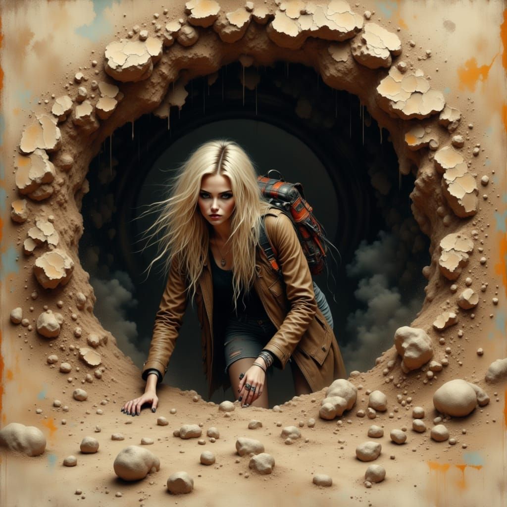 Post-Apocalyptic Survivor in Neon Grunge Style