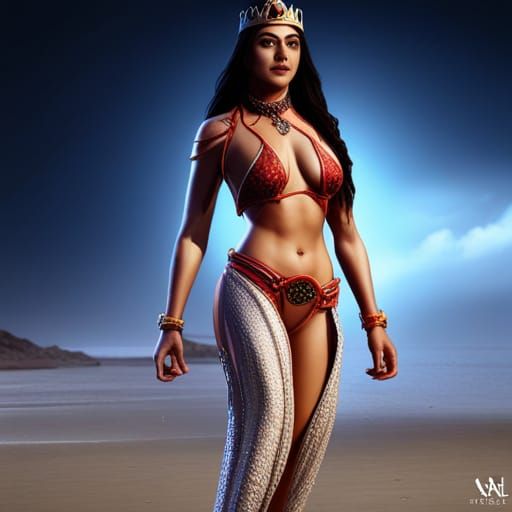 Queen in Bikini: Detailed Fantasy Art