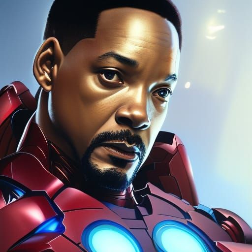 Will Smith as Iron Man: Hyperdetailed Portrait
