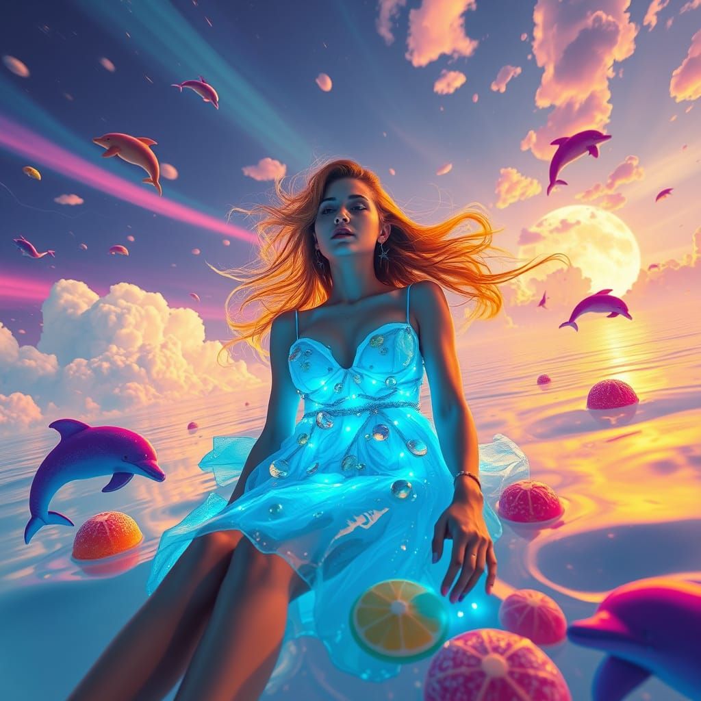 Soda Sea Dreamscape: Surreal Neon Fantasy