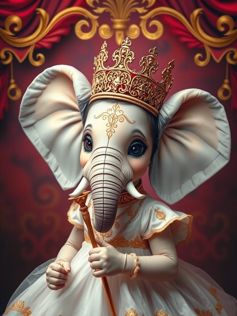 Majestic Princess Daughter Elephant in Lavish Royal Attire