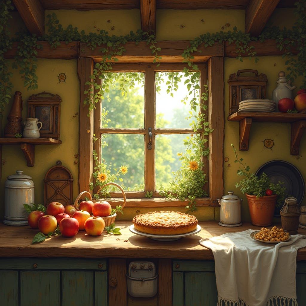 Whimsical Cottage in Golden Light