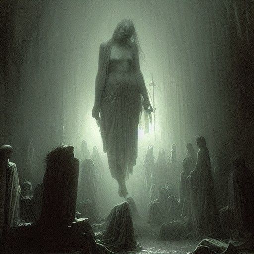 Crying Souls: A Haunting Horror Illustration