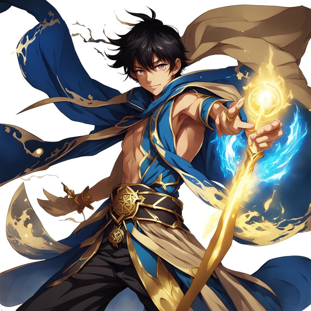 Battle Mage with Anime Style Spirits