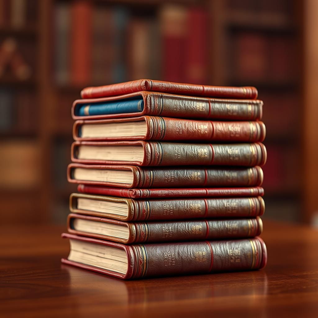 Colorful Books Stacked in Hyperrealistic Style