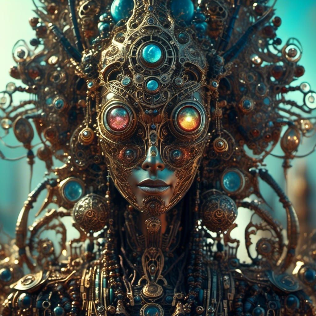 Steampunk Voodoo Witch with Bioluminescent Details