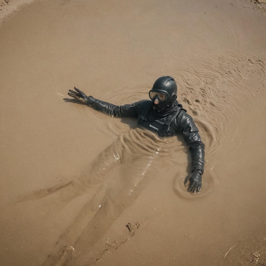 Man Sinking in Quicksand: Underwater Photography