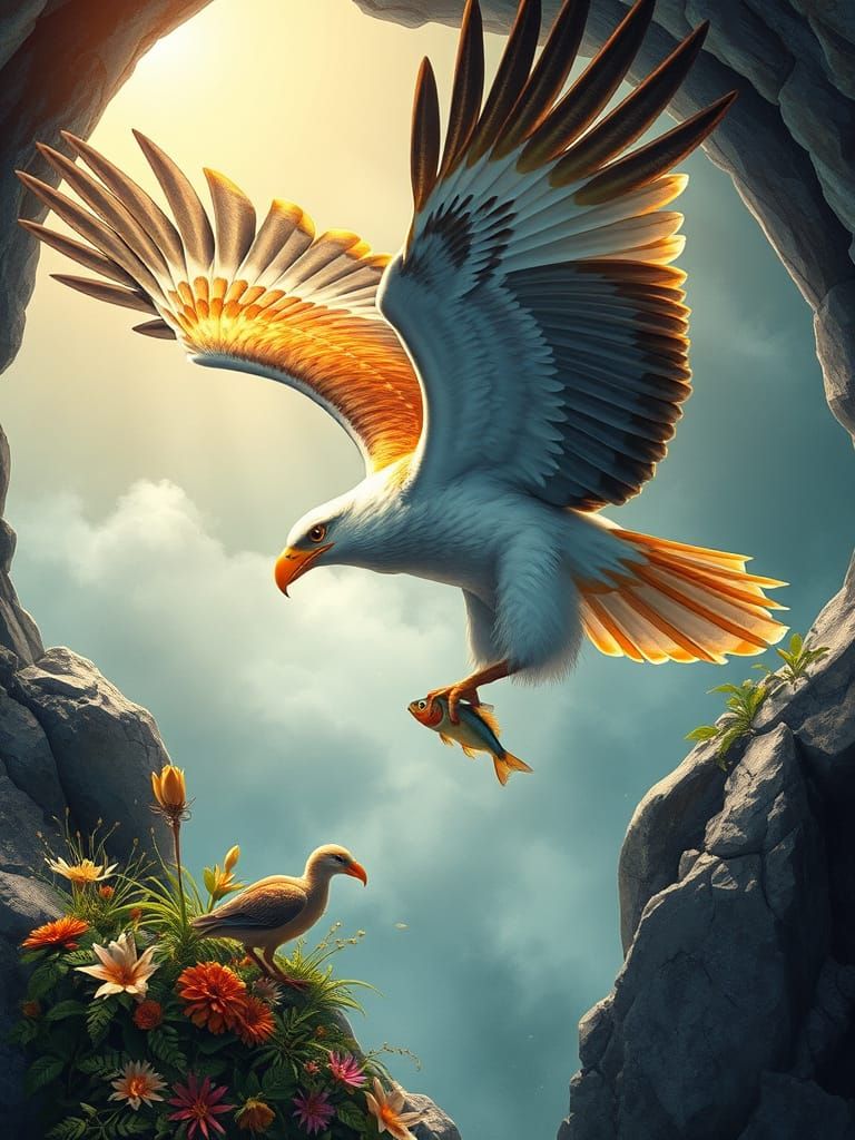 ÁGUILA 🦅 LLEVANDO UN PEZ Á SU CRIAR!