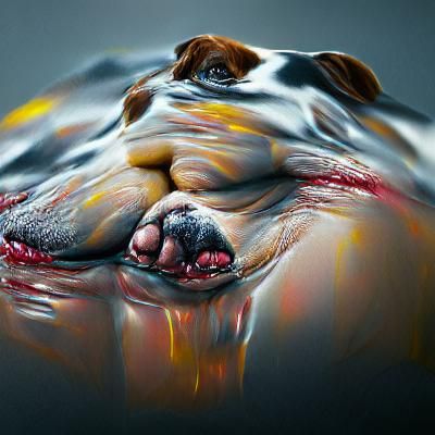 Hyperrealistic 8k Image of Overweight Dog