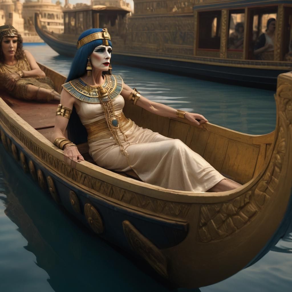 Cleopatra: Pre-Raphaelite Digital Painting of Transvestite