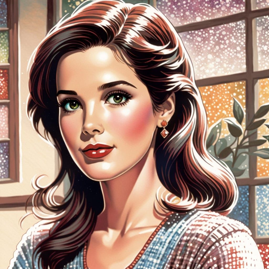 Surreal Goddess in a Dystopian World, Painted in Triadic Col...