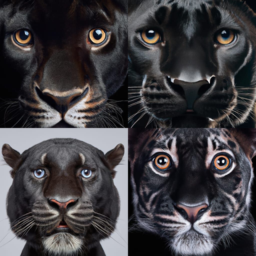 Striking Close-Up Portrait of a Black Tiger