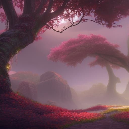 Fantastical Leaves in Detailed Matte Painting