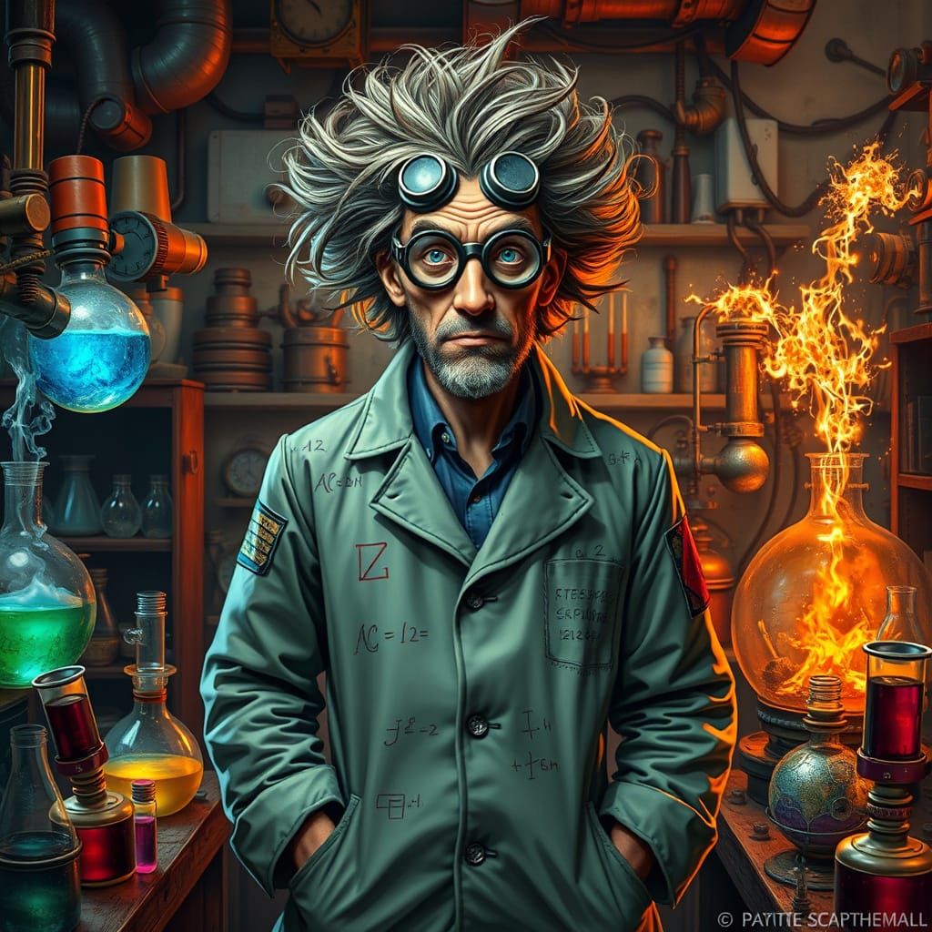 Dr. Disruption's Mad Science Plan: Detailed Matte Painting