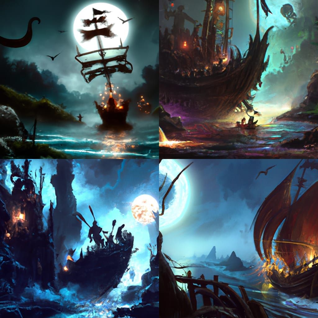 River Styx Sailing: Dark Fantasy Masterpiece
