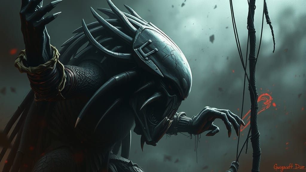 Predator in Dark Gothic Horror Art