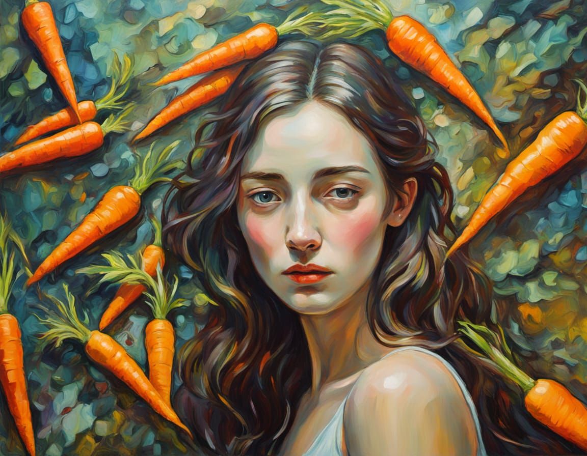 Surreal Portrait of a Woman in a Neon Garden