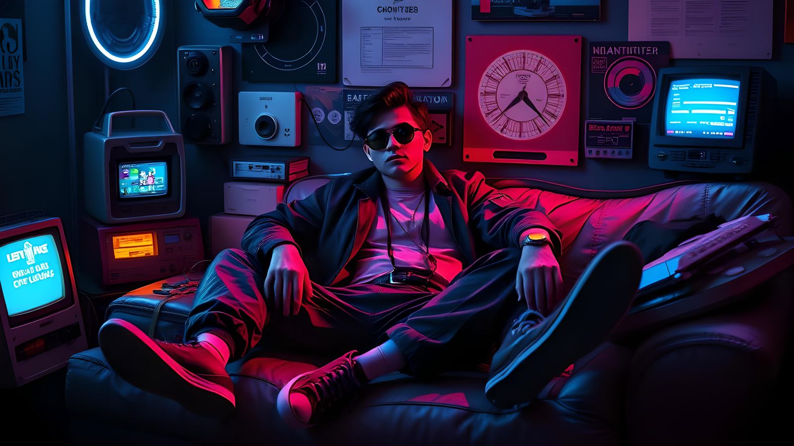 Abstract "Relax" Phrase Art in Bold Colors