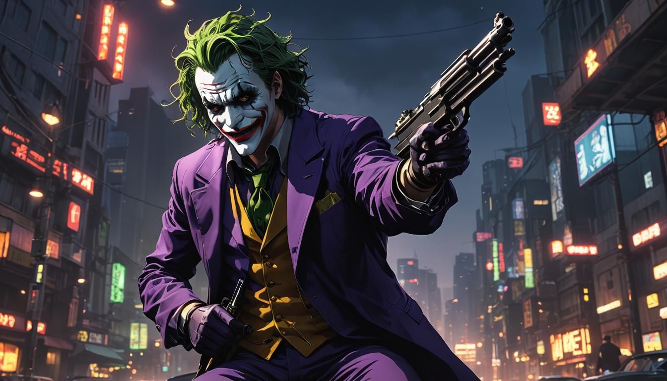 Villain as Joker in Anime Style