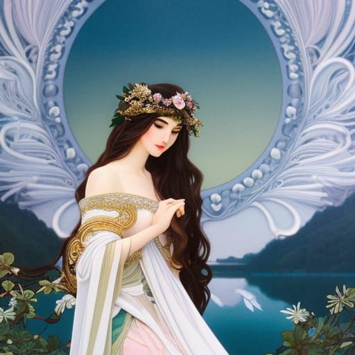 Swan Goddess in Magical Studio Ghibli Style