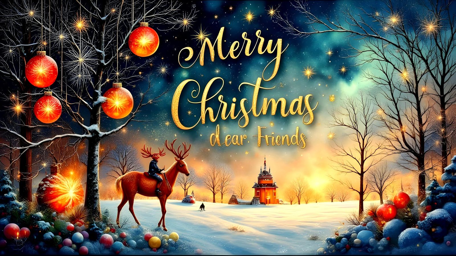 Merry Christmas Dear Friends Winterscape