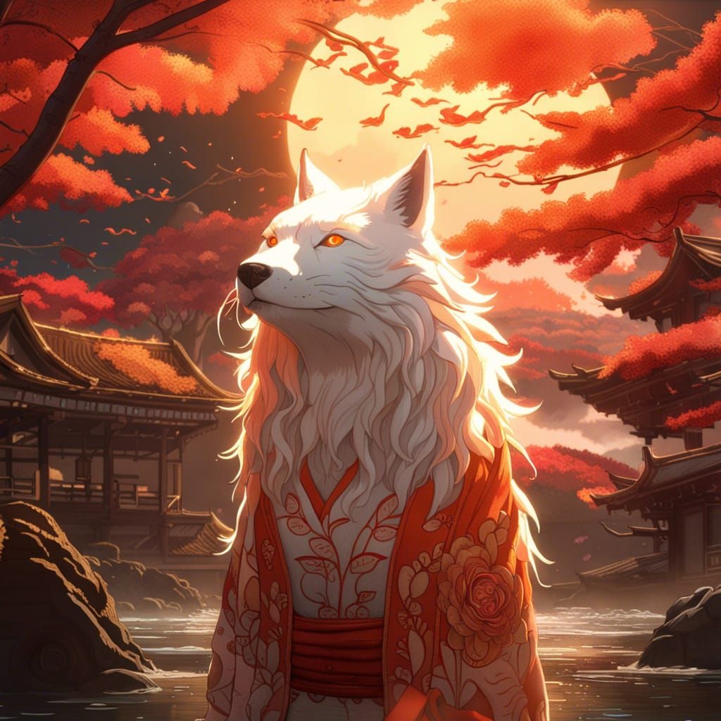 Amaterasu in Studio Ghibli Watercolor Style