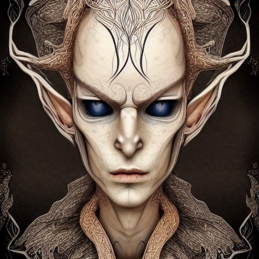 Elven Man with Autumn Face: Photorealistic Digital Art