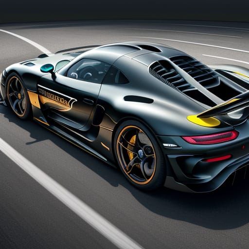 Concept Art: High-Performance Track Car in Triadic Colors