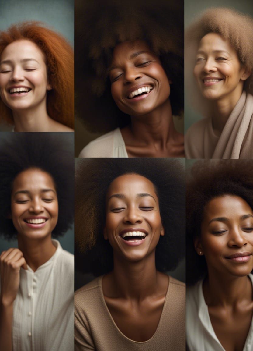 Portraits of Women Expressing Peace and Joy