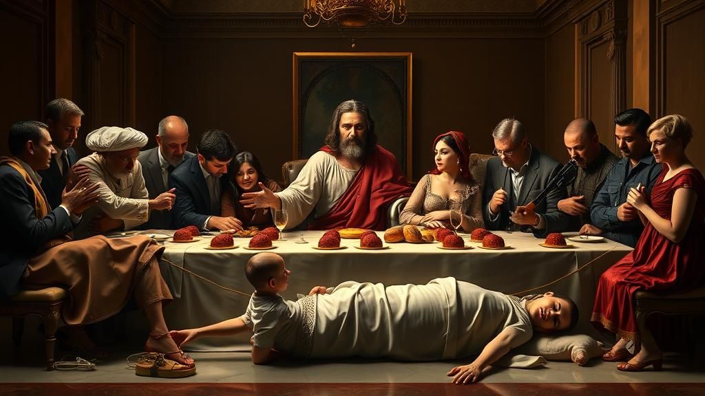 Cynical Last Supper Photograph in Baroque Style