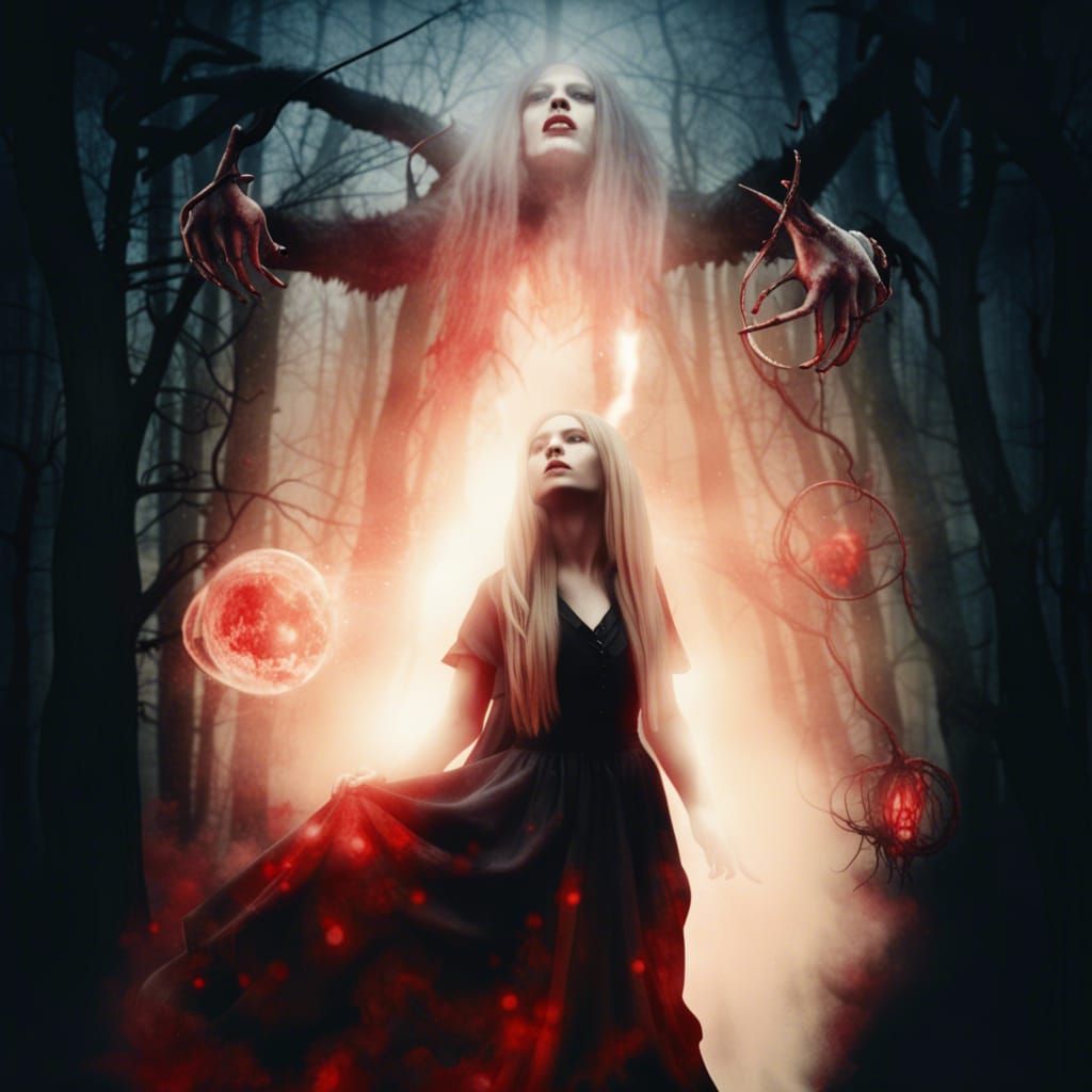 Witches' Sabbath: Dark Gothic Horror in a Forest