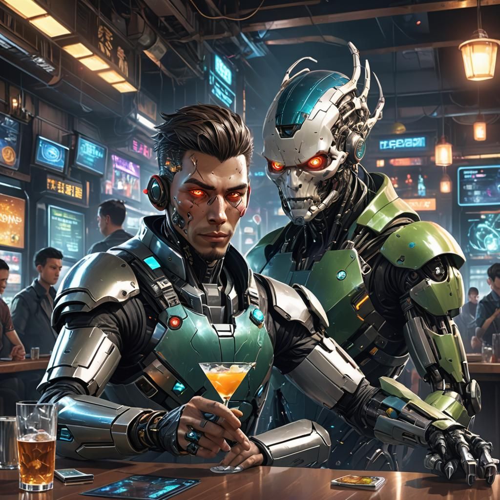 Cyberpunk Cyborg's Close Call: 3D Anime Art